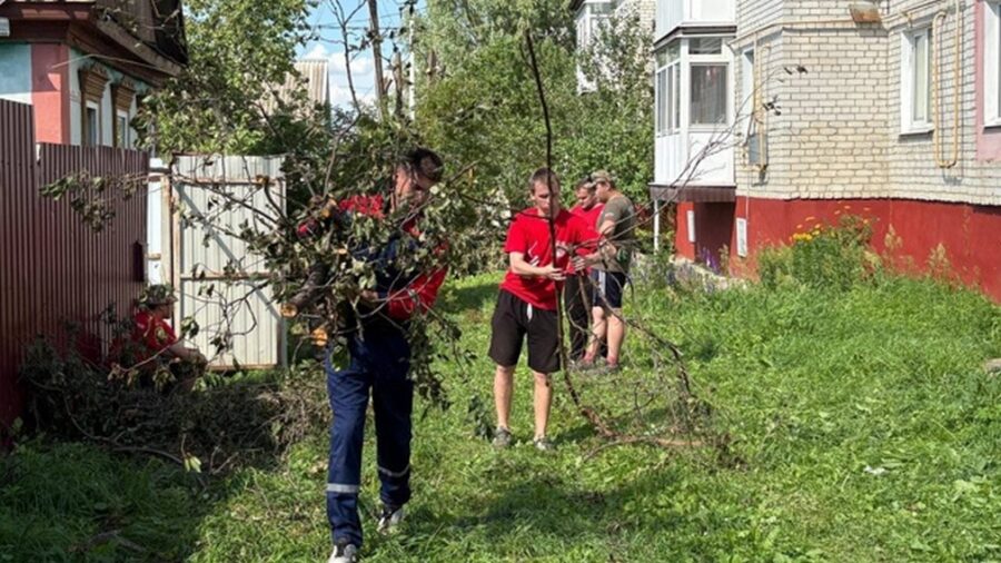 Активисты брянской Волонтерской Роты приняли участие в ликвидации последствий урагана в Климово